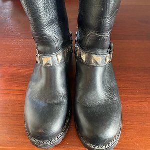 FRYE Short leather black boots